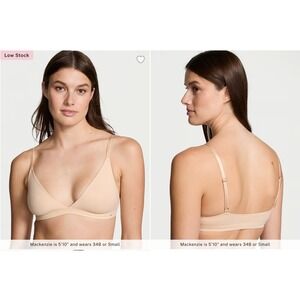 Victoria's Secret Lightly Lined Triangle Bralette Nude Size Small DD